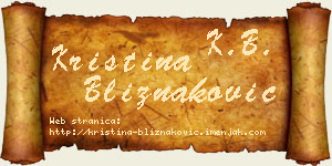 Kristina Bliznaković vizit kartica